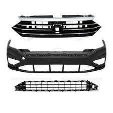 Front Bumper Cover Upper Lower For 2019 2020 2021 Volkswagen Jetta 3pcs Grille Front Bumper Cover Upper Lower For 2019 2020 2021 Volkswagen Jetta 3pcs Grille