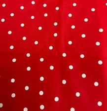 JOANN - RED COTTON WITH WHITE POLKA DOTS-- 1 Yard