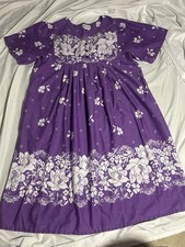 Anthony Richards Woman Purple Floral House Dress Sz 1X Pockets Muumuus