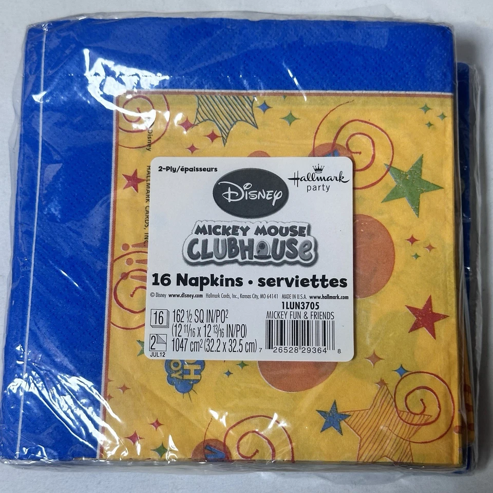 3 paquetes de 48 servilletas de papel para fiesta Disney Mickey Mouse Clubhouse 2 capas cuadradas Foto 2 de 2