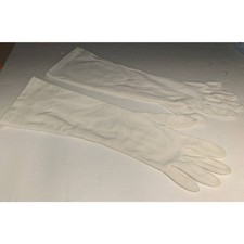 Vintage White Classic Gloves Bracelet Coat Length Formal Forearm Retro