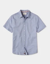 Normal Brand Freshwater Button Up Shirt  Blue Dobby Size Medium
