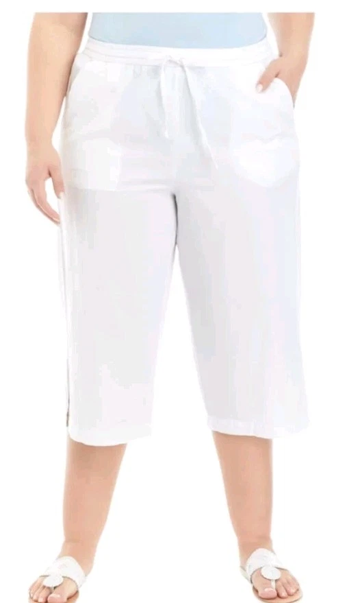 NWT GLORIA VANDERBILT BLAINE WIDE LEG PULL ON CROP PANTS, SIZE: PL Vintage White
Opens in a new wind