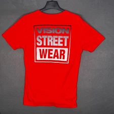 Vision Street Wear T-Shirt Men's Medium Red Logo Graphic Skate Style Streetwear