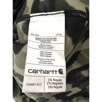 Carhartt Duck Camo Fleece Sherpa Jacket 104991 Size 2XL XXL Snap