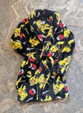 Pokemon Child Robe Size 6 Fleece Pockets and Tie Bath Robe