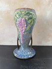 VINTAGE 1933 ROSEVILLE BLUE WISTERIA #635-8 TWO HANDLED VASE MINTY