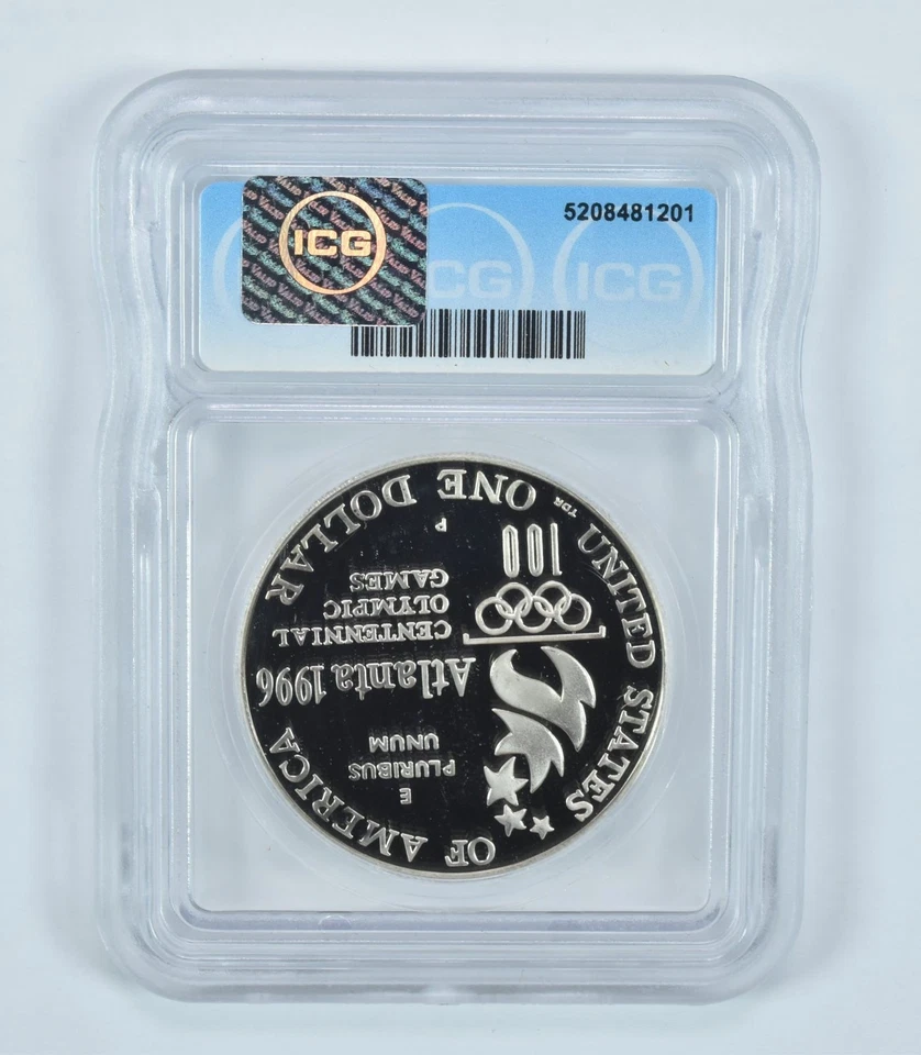 1996-P Olympic Rowing Commemorative Silver Dollar PR70 DCAM ICG *9362 - Image 2 of 4