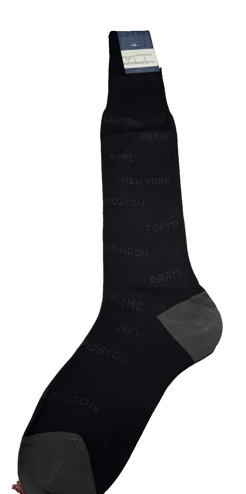 Bresciani Italian 100% Cotton Mens Country Names Printed Luxury Socks Size S