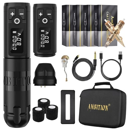 Ambition Soldier Wireless Tattoo Machine Kit Complete Rotary Coreless Motor T... video thumbnail