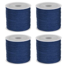 4 Rolls Nylon String Cord 45 Yards 0.8mm Nylon Cord Beading, Navy Blue