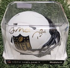 Tom Brady & Joe Montana Autographed Mini Helmet Limited 21/24 Fanatics COA