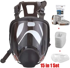 15in 1 Full Face Gas Mask Facepiece Respirator For Painting Spraying 6800 Series