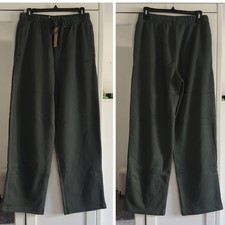 Skims Cotton Fleece Classic Straight Leg Pant in Spruce Green Size Small