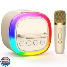 Mini Karaoke Machine, Portable Bluetooth Speaker with Microphone