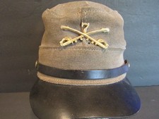 Reenactment Confederate Civil War Leather AND Suede Kepi Cap/Hat 7