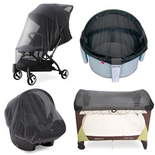 Baby Mosquito Net for Stroller Reusable Bug Net for Crib Playard Black
