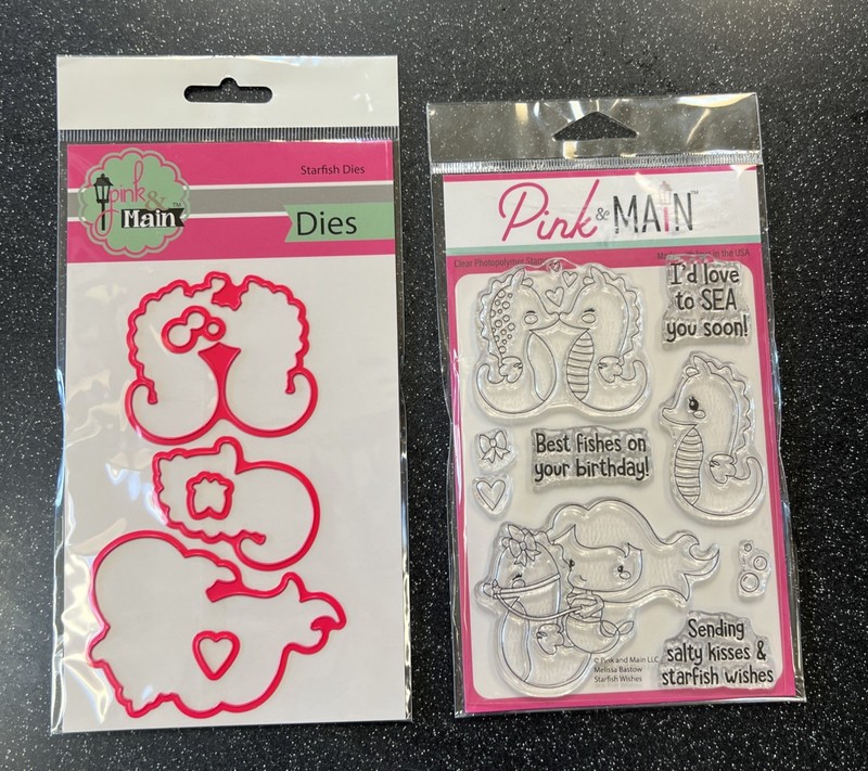 Pink & Main Starfish Wishes Clear Stamp Set and Matching Die Set--NLA/New