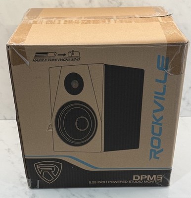 (1) Rockville DPM5W 5.25'' 2-Way 150W White Active/Powered Studio Monitor Speaker