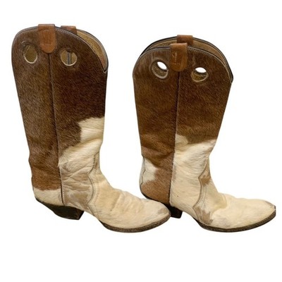 Laramie Cowhide Hair On Hide Boots 10.5 Leather Western  display picture 3