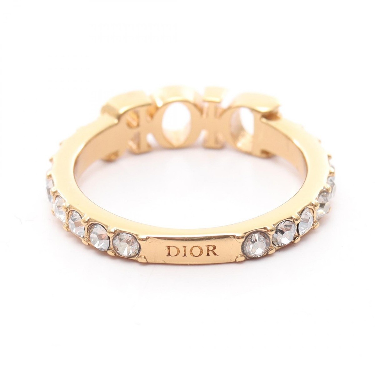 Dior Dio(r)evolution Ring Gold Plated Rhinestone Size 6 Used