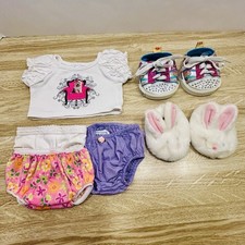 BUILD A BEAR Girl Clothing Lot Skechers Shoes Bunny Slippers Shirt Underpants