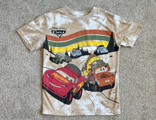 Disney Pixar Cars Shirt Brown Medium 7/8 Lightning McQueen Mater