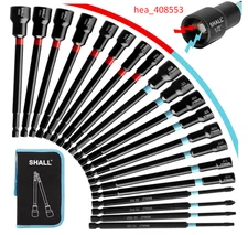 20PCS Magnetic Nut Driver Set, 6” Long Nut Drivers for Impact Drill,SAE & Metric