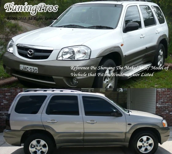Mazda Tribute 2001-2005 2006 2007 01-07 4 piezas protector de lluvia deflector de viento viseras Foto 4 de 4