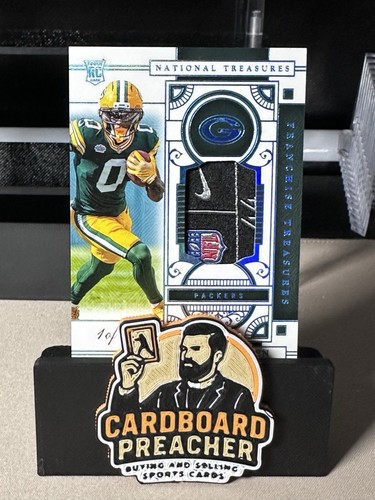 National Treasures Matthew Golden 1/1 Laundry Tag Green Bay Packers RC