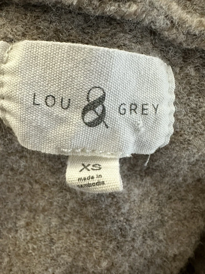 Женская толстовка с капюшоном Lou & Grey XS пушистый пуловер серый и коричневый очень мягкий расслабленный - Изображение 3 из 4