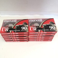 Maxell UR 90 Minute Blank Audio Cassette Tapes Normal Bias Lot of 10 New Sealed