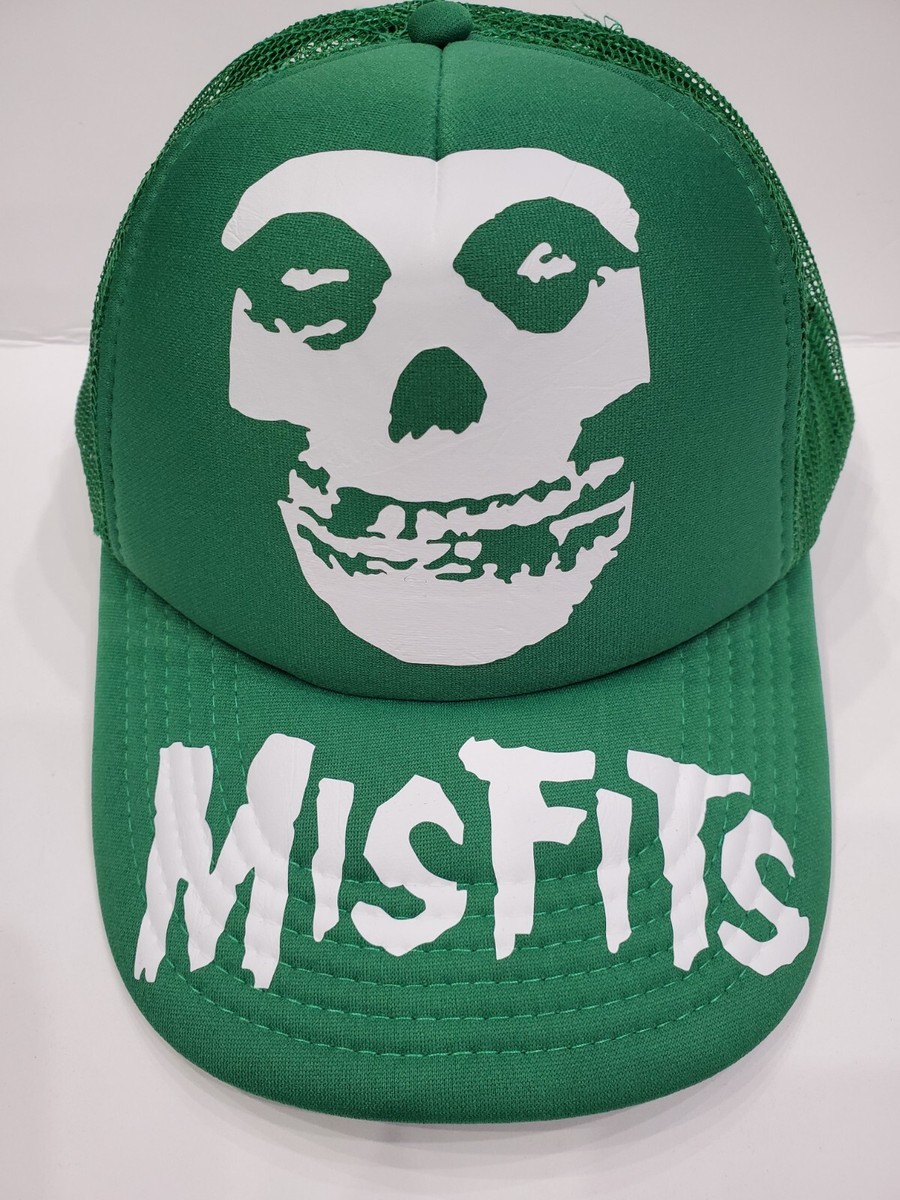 Metal Head Black Death Thrash White Misfit Trucker Green Hat