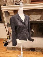 Tahari Women's Classic Blazer Jacket Sz 8 Office Career Gray Heather