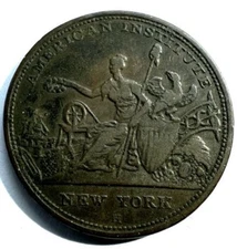 1833 Hard Times Merchant Token, Copper, American Institute New York