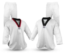 Tae Kwon Do Uniform Gi Poom and Black Trim V-Neck Taekwondo Martial Arts Uniform