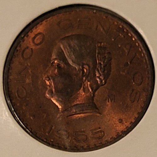 Mexico 1955 Mo 5 Centavos Coin - Unc