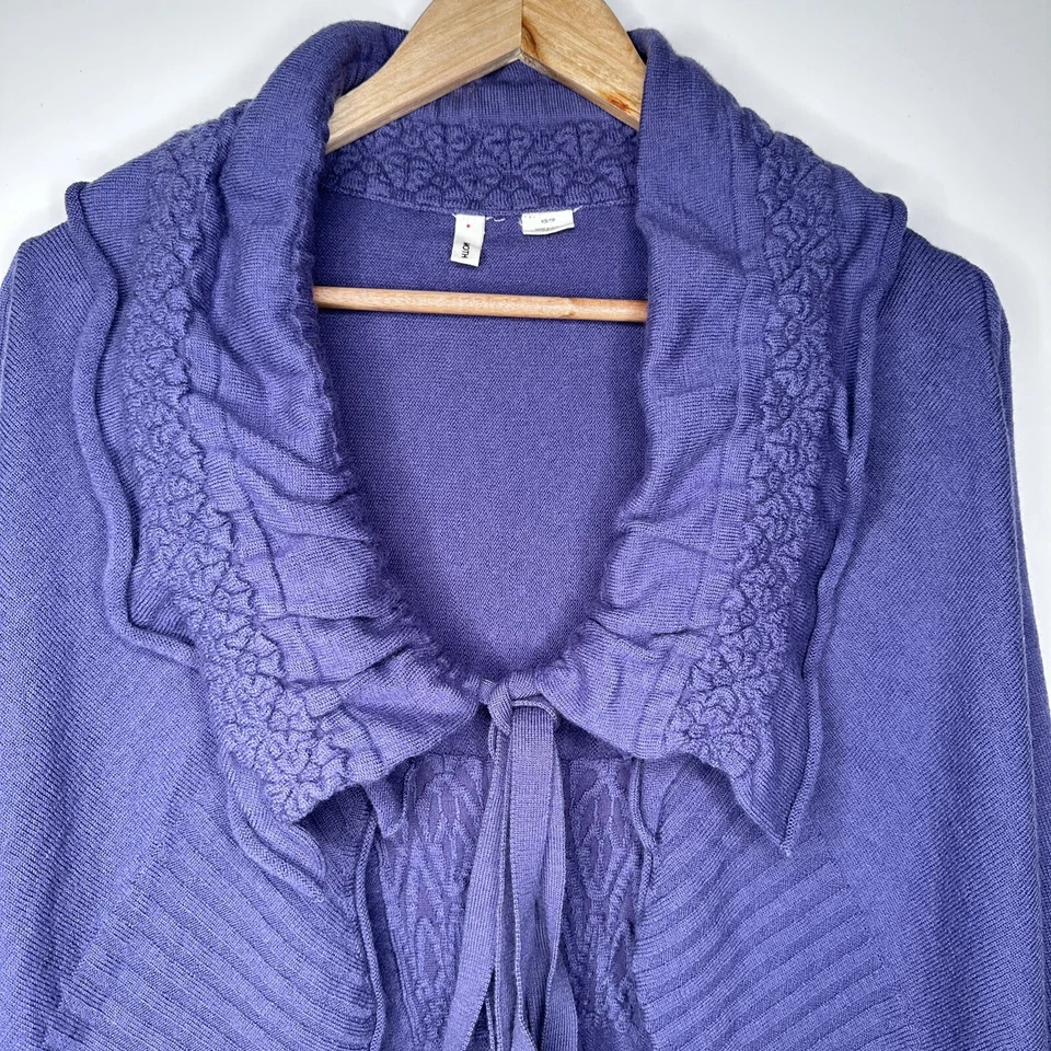 Cárdigan Suéter MOTH Anthropologie Púrpura Ha’ Penny Lana Talla XS Foto 3 de 4