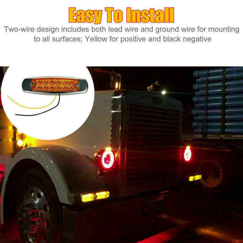 20X Amber LED Side Marker Lights Bullet Clearance Light Truck Trailer Wateproof - Foto 4