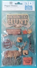 PAPER HOUSE 3D HUNTING STICKER SET~FISH~DEER~ BOW~HUNTING BUDDIES~ BORN TO HUNT