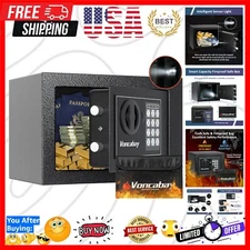 Fireproof Security Safe Box with Sensor Light & Digital Keypad - 0.23 Cu Ft