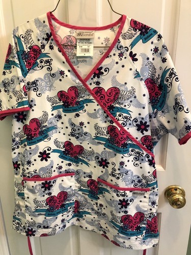 womens scrub top med