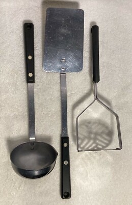 Vntg Ekco Forge Stainless Steel Kitchen Ladle or Potato Masher   USA
