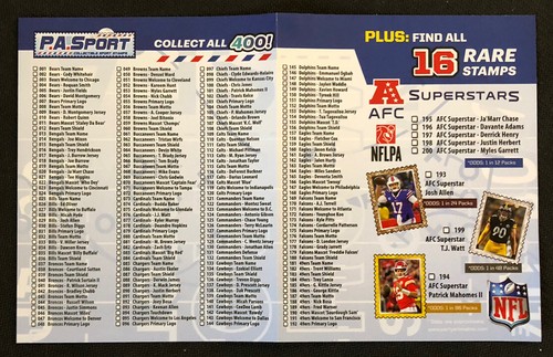 2022 NFL P.A.Sport Collectible Sport Stamps Cards Singles You Pick - Bild 8 von 9