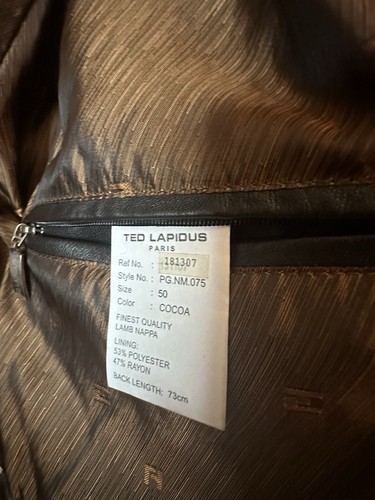 Ted Lapidus braune Lederjacke Gr. 50 Lamm Napa - Bild 5 von 5