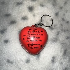   Be Proud Of The Work You Do  Rubber Squishy Heart Keychain