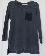 EUC Women's Soft Surroundings Waffle 60% Cotton Blend Shirt Nautical Blue - PXS