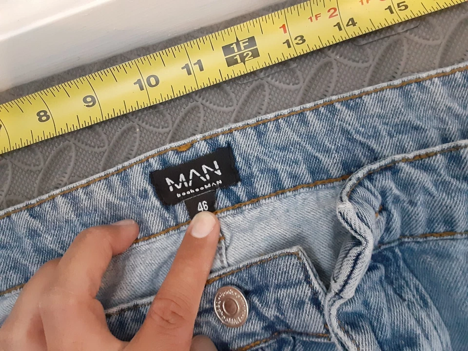 Boohoo Man Jeans Mens 46X30 Regular Button Fly Distressed Straight #S130 - Image 3 of 4