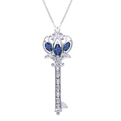 Sapphire on sale key necklace