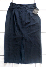 NWT Chaus Vintage Midi Skirt Size 14 Blue Lined 100 Silk A-Line G170